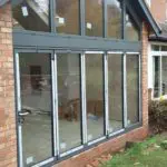 Outside Side View of Bifold Doors with Custom Window